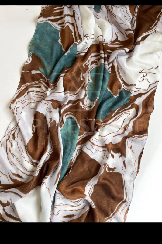 -Tone Abstract Marble Hijab