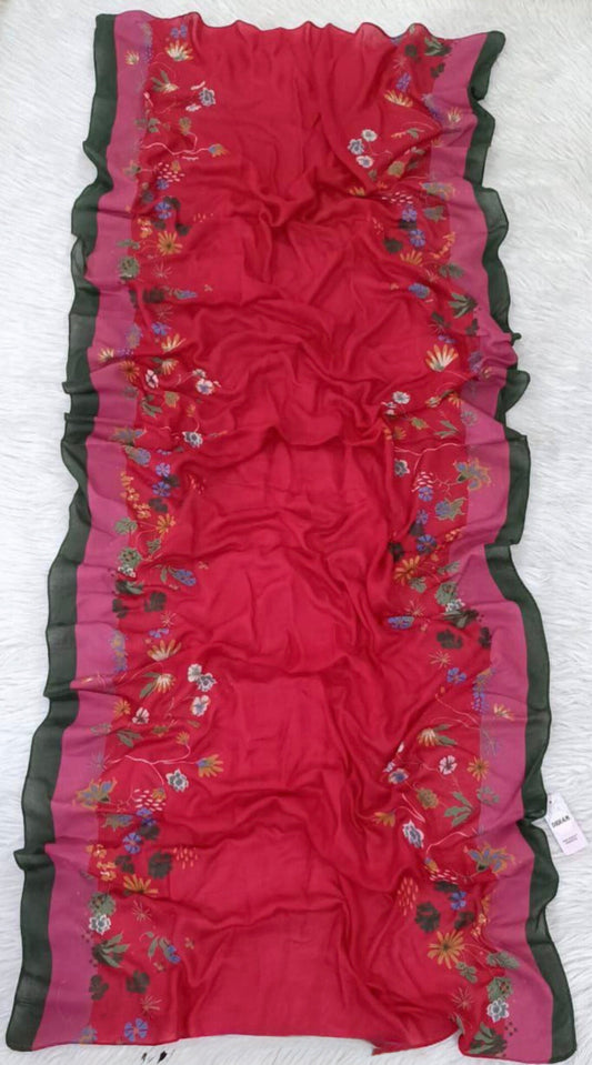• Ruby Red Floral model hijab