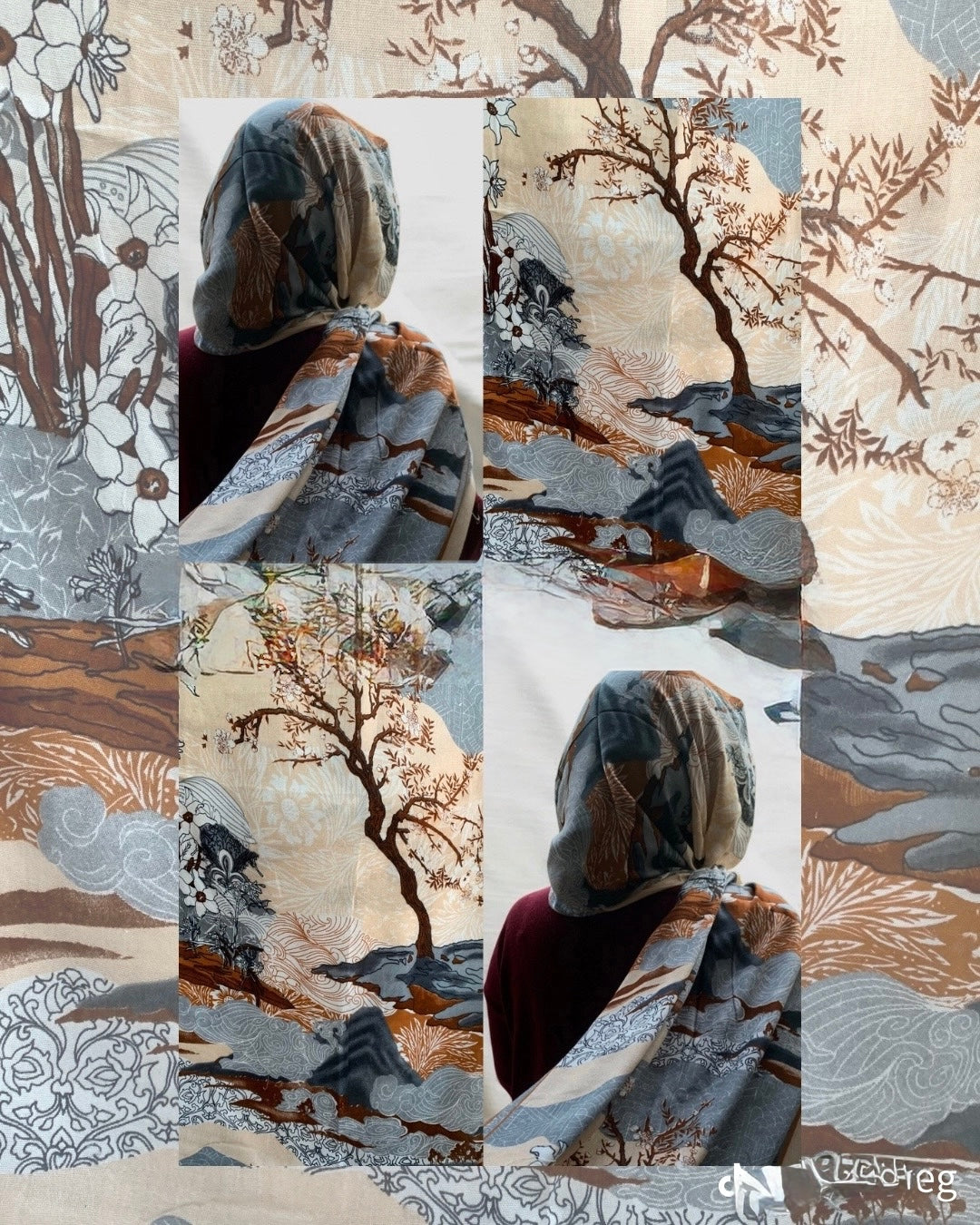 East Asian model hijab