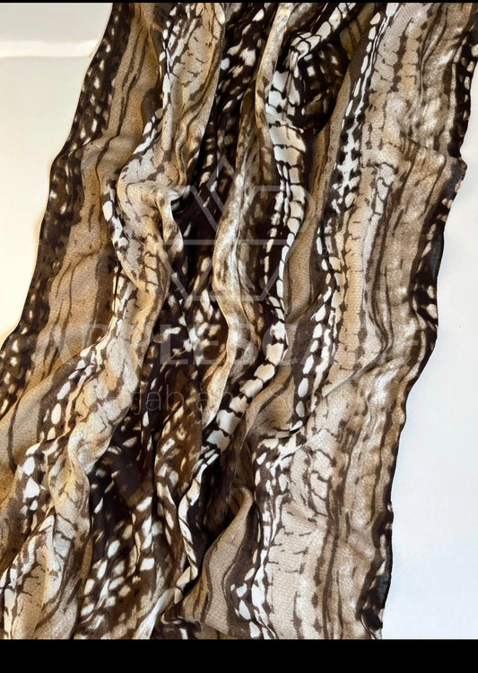 Tribal Essence Abstract model Hijab – Mocha & Espresso